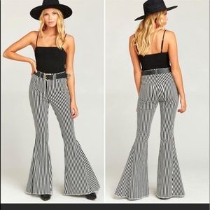 Show me your mumu- Berkeley Bell-Bottom Jeans in Jazzy Stripe